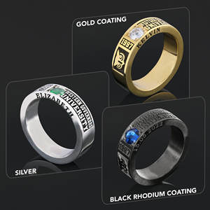 BOJ 001 Bague de diplôme unisexe personnalisée vintage en moissanite, certifiée, sertie à griffes en argent, plaquée rhodium, pour les diplômes universitaires et supérieurs - Product Image 2