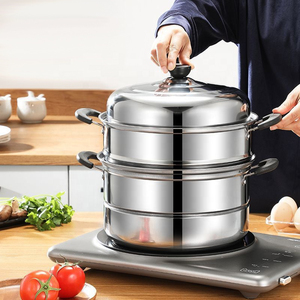 Casserole vapeur multi-niveaux multifonction écologique de qualité supérieure, construction en acier inoxydable, couvercle en acier inoxydable, chauffage rapide au gaz - Product Image 5