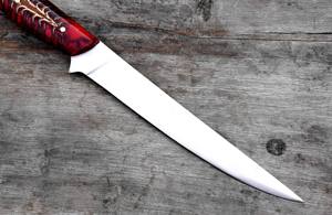 Cuchillo de Filetear Personalizado de Timber Steel Enterprises, Hoja de Acero Inoxidable, Borde Recto, Mango Rojo, Punta de Lanza, para Pesca y Caza, Garantía de 3 Años - Product Image 5