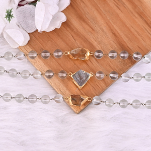 สร้อยคอแบบลาริเอตประดับด้วยลูกปัดซิทรินและอเมทิสต์สีเขียว - Product Image 4