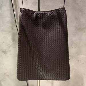 Jupe plissée taille haute en cuir véritable anti-plis moulante décontractée bordeaux pour femme 2026 - Product Image 2