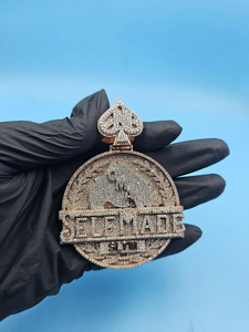 Personalized Brilliant Cut Moissanite <b>Charms</b> Custom Name Simulated Diamond Iced Hip Hop Party Men's 925 Sterling <b>Silver</b> - Product Image 2