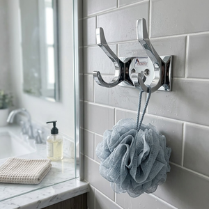 Chrome Double <b>Wall</b> Aluminium Coat Rack Lightweight Modern Multifunction Detachable <b>Wall</b> <b>Hook</b> Set for Entryway Bathroom Bedroom - Product Image 5