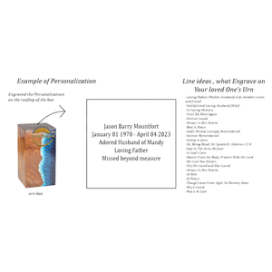 Handcrafted Ocean Wave Resin & Natural Wood Cremation Urn Blue Epoxy Ashes Box Artistic Funeral Memorial Keepsake by AYAANS - Product Image 5