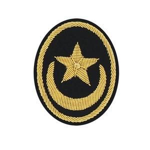 Handmade Embroidered Custom Made Bullion Wire Royal <b>Crown</b> Patches 3D Embroidery Golden &<b>Silver</b> Fashion Badges For Uniform - Product Image 6