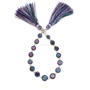 Vente en gros de perles de kyanite rubis naturel à facettes en forme de pièce de monnaie de 6 pouces 6x9 MM magnifique brin de pierres précieuses de qualité supérieure pour la fabrication de bijoux - Product Image 1