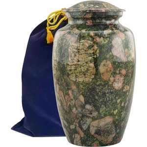 Urna Funeraria de Mármol Pulido Verde Oscuro con Textura Natural Rica para un Tributo Conmemorativo Tranquilo - Product Image 3