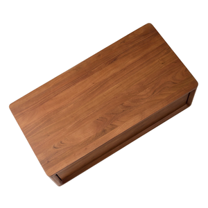 Mesa de Centro Moderna Minimalista de Madera de Teca Sólida Premium para Sala de Estar con Cajón de Almacenamiento Oculto y Estructura Resistente - Product Image 5