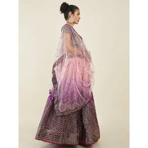 Cautivador Purple Sequins Art Seda Eventos Wear Lehenga Choli - Product Image 6