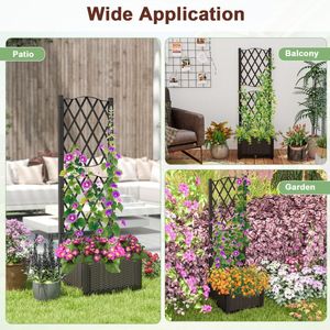 Raised Garden Bed with Trellis <b>Planter</b> <b>Box</b> for Climbing Plants Perfect Flower Pots & <b>Planters</b> - Product Image 4