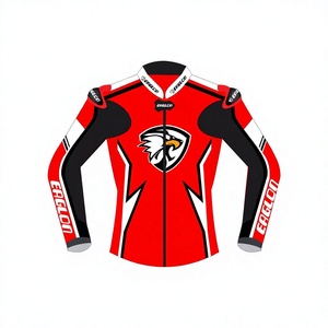 Unisex Custom Motorcycle Cowhide Leather Track <b>Racing</b> <b>Jacket</b>/Chaqueta CE Level 2 Armor Waterproof Quick Dry | OEM Manufacturer - Product Image 1