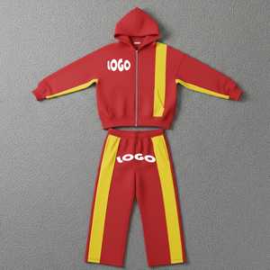 Wholesale Unisex 100% Cotton Casual Tracksuits for Men Factory 2 Pieces of Double Zipper <b>Jogging</b> <b>Suit</b> Custom Sportswear - Product Image 1