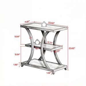Comodino Rustico per Camera da Letto Salvaspazio e Tavolino Regolabile - Product Image 3