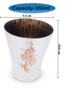 Stainless Steel Laser Print <b>Goblet</b> Glass Premium Drinking Glass for Water Milk Juice Soft Drinks - Product Image 4