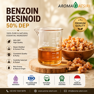AROMA ATSIRI Resina de Benjoín 50% DEP Aceite Esencial de Primera Calidad Destilado al Vapor Origen Natural Hecho en Indonesia - Product Image 1