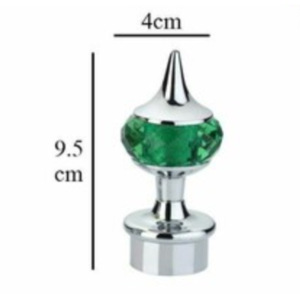 Handmade Single Art Deco <b>Curtains</b> Rod Brackets with Green Neon Crystal Knobs - Product Image 2
