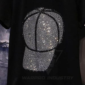 เสื้อยืดแฟชั่นสตรีทแวร์ผู้หญิง ประดับเพชร แขนสั้น ดีไซน์หรูหรา รับผลิตโลโก้ตามสั่ง ผลิตจำนวนมาก - Product Image 5