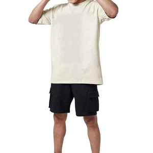 T-shirts d'été OEM pour hommes à manches courtes et col rond, 100 % polyester, coupe ample, respirants, séchage rapide, décontractés, pour le travail, avec logo frontal, 180g - Product Image 1
