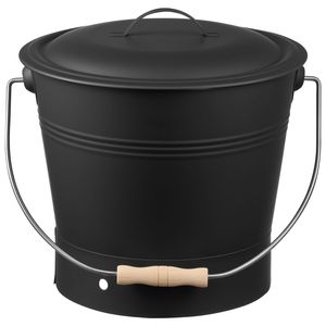 Juego de 4 Cubos de Metal para Ceniza de Chimenea, Gran Capacidad de 2.6 Galones, con Tapa, Pala, Escoba y Guantes - Product Image 1