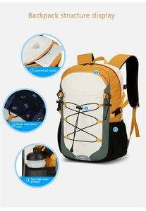 Sac à dos de randonnée léger 30-40L antivol, imperméable, en Oxford, pour la montagne, le camping, les voyages, sac souple, couleurs personnalisées - Product Image 2