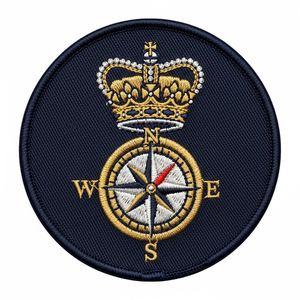 Parche Masónico de Corona Triangular Bordada en Oro, Redondo, de Tela Verde, Insignia de la Francmasonería, Uniforme para Orden Fraternal - Product Image 3