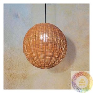 Lámpara Colgante de Ratán Tejida a Mano, Lámpara de Techo Tejida Natural, Lámpara Colgante Estilo Boho para Sala de Estar, Dormitorio, Restaurante, Decoración del Hogar - Product Image 2