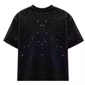 T-shirt Homme Vintage Oversize Délavé à l'Acide Effet Soleil 100% Coton Lourd Streetwear Strass Avant Anti-rétrécissement Ourlet Brut - Product Image 1