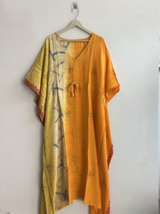 Assorted Indian Vintage Sari <b>Silk</b> <b>Kaftan</b> Eco-Friendly Handmade <b>Dress</b> for Women Luxury Night Gown Maxi <b>Dress</b> - Product Image 5