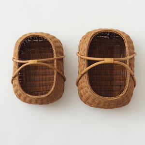 Outdoor picnic basket rattan <b>hamper</b> handbraided <b>storage</b> baskets outdoor lunch dining accessory - Product Image 2