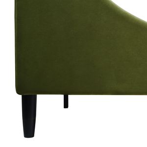 Ensemble de lit plateforme Aspen King avec tête de lit capitonnée vert olive en velours performant, mobilier de chambre à coucher - Product Image 2