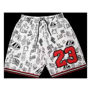 Pantalones Cortos de Baloncesto para Hombre, de Poliéster/Algodón, Sólidos, Casuales, Totalmente de Malla, con Sublimación y Bordado, Cintura Elástica Cómoda, en Grandes Cantidades - Product Image 2