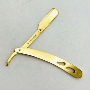 Professional Classic Men's Stainless Steel Straight Edge <b>Razor</b> Eco-Friendly Gold Plasma Barber Shave Single Blade Face Body - Product Image 6