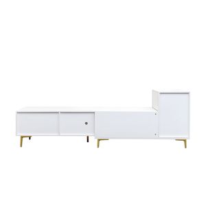 Mobile TV Rettangolare Estensibile in Legno, Centro Intrattenimento per Soggiorno e Camera da Letto, Console Multimediale - Product Image 6