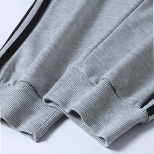 <b>Men's</b> Gray Tracksuit Set Full Sleeve Zipper <b>Jacket</b> Pants Solid Color Casual Autumn Wear Regular Fit Breathable Polyester Cotton - Product Image 6