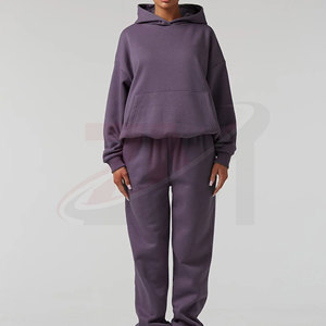 Novedades: Chándal con Capucha para Mujer, Color Sólido, 100% Algodón, Corte Holgado, Informal, para Otoño, con Bolsillos Laterales - Product Image 2