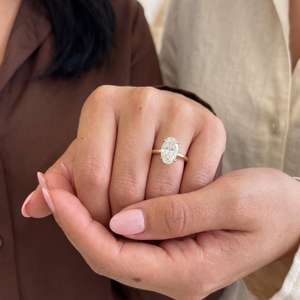 3.01CT Oval Cut Lab Grown Diamond Engagement Ring 14K Yellow Gold Solitaire Wedding Ring IGI Certified Anniversary <b>Gift</b> <b>for</b> <b>Her</b> - Product Image 4