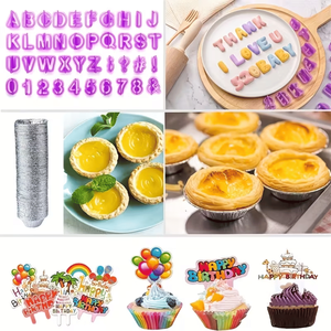 Kit de décoration de gâteaux de 655 pièces avec 3 couvercles pour moules à charnière, couvercle rotatif pour moule à gâteau, douille à pâtisserie - Product Image 4