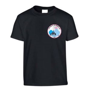 T-shirt noir à manches courtes et col rond pour tout-petit avec petit motif graphique, idéal pour la maternelle et le quotidien, vêtement confortable - Product Image 1
