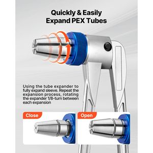 Kit di espansione manuale per tubi PEX con 4 teste di espansione da 3/8”, 1/2”, 3/4”, 1” e tagliatubi - Product Image 3