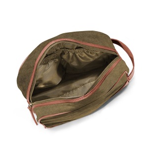 Leather Canvas <b>Toiletry</b> Bag Waterproof Travel Organizer Large Capacity Kit Cosmetic <b>Storage</b> Bag LCTB-0021 - Product Image 6