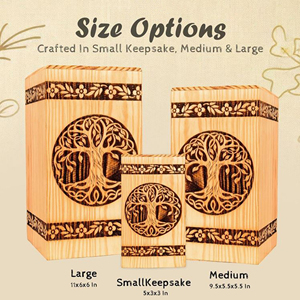 Personalized Memorial Wooden Urn Box Wooden Cremation Urn for Human Remains Walnut Wooden Funeral Urn Wholesale by AYAANS - Product Image 6