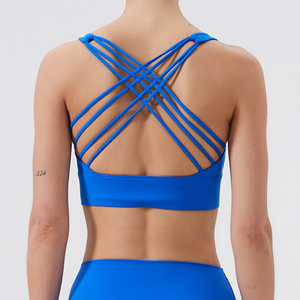 Hauts de sport sexy en nylon/coton, sans dos, sans bretelles, à maintien élevé, avec pantalon – Séchage rapide et respirant - Product Image 6