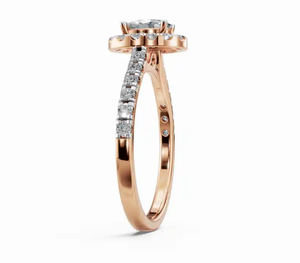 <b>Circle</b> Of Dreams Oval Halo Lab Grown Diamond <b>Ring</b> 0872 Carat Total Weight With 26 Brilliant Stones In Fine Gold Setting - Product Image 2