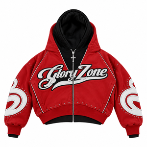 Sudadera con capucha y cremallera Glory Zone, personalizada, de tejido grueso, con lavado ácido, estilo vintage, desgastada, de forro polar, para uso urbano, venta al por mayor, unisex. - Product Image 1