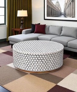 Table basse hexagonale moderne de luxe avec incrustations en os et motif chevron, mobilier de salon, vente chaude, par f s i - Product Image 4