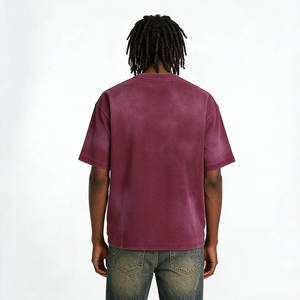 Camiseta de Manga Corta para Hombre, Talla Grande, Color Morado, Cuello Redondo, con Bolsillo, Estilo Casual, 100% Algodón Jersey, Color Sólido - Product Image 4