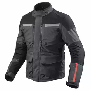 Men's Windproof Motorcycle <b>Jacket</b> Full Sleeve Reflective Printing Winter Riding Gear Black Gray Red Accents - Product Image 3