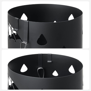 ที่วางร่มเหล็กสีดำด้าน ที่วางร่มพร้อมตะขอ 4 อันสำหรับร่มพกพา - Product Image 4