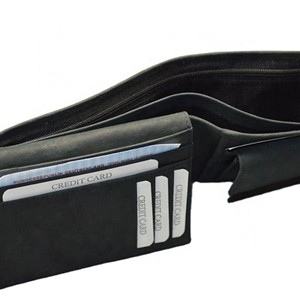 Cartera Bifold Negra Delgada de PU para Hombre, Minimalista, con Cierre Plegable, Corta, para Uso Diario, con Bloqueo RFID, Botón Clásico de Poliéster - Product Image 5