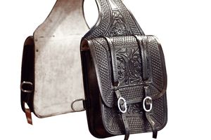 Sacoche en cuir pour selle de cheval western et moto, faite à la main, sculptée à la main, 100% cuir de buffle, couleur et logo personnalisables, SS - Product Image 2